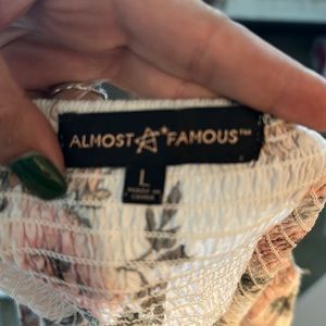 Almost Famous white and pink floral shirt